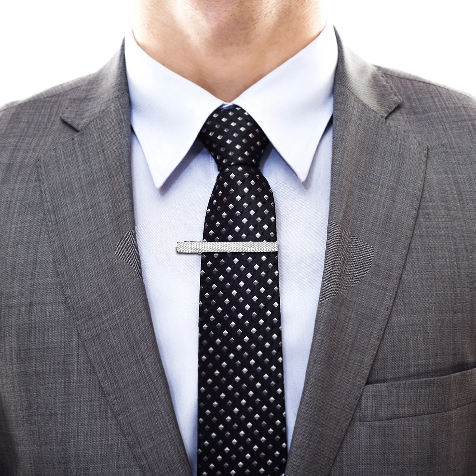 

4Pcs Men's Tie Clips Business Wedding Tie Clasp Pinch Tack Pins Necktie Bar Metal Jewelry Gift for Him