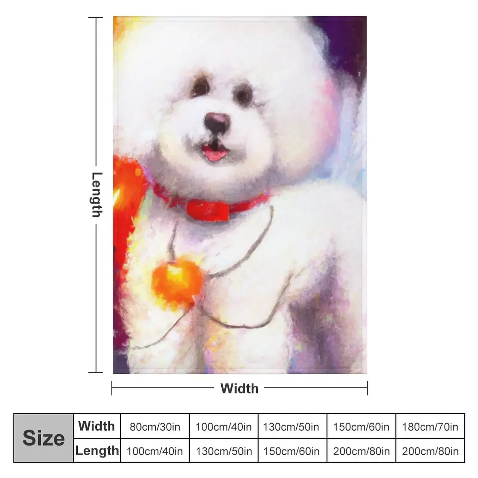 Cute Bichon Frisé Drawing Throw Blanket couch cozy soft plush fuzzy picnic outdoor blanket