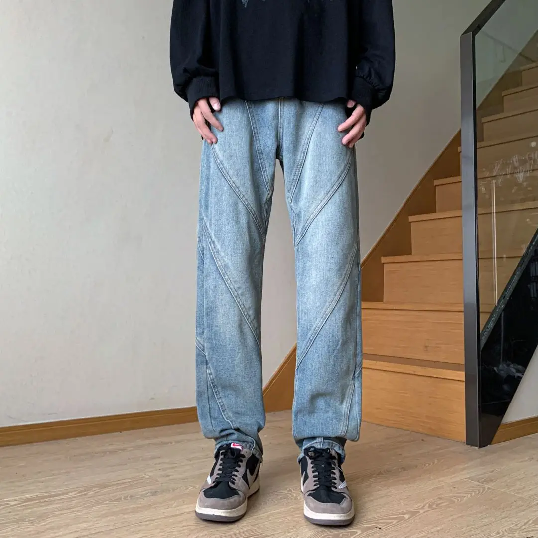 2023 Fashion Black Jeans For Men Y2k Streetwear Baggy Jeans Man Hip Hop Youth Trousers Cross Denim Pants Men Cargo Punk Clothing