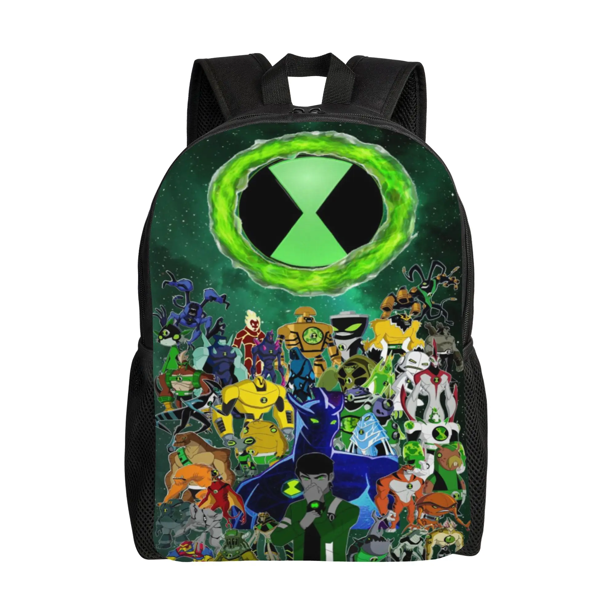 Book Pack Back to school season Alien Heroes Group Green Emblem  Versatile Backpack