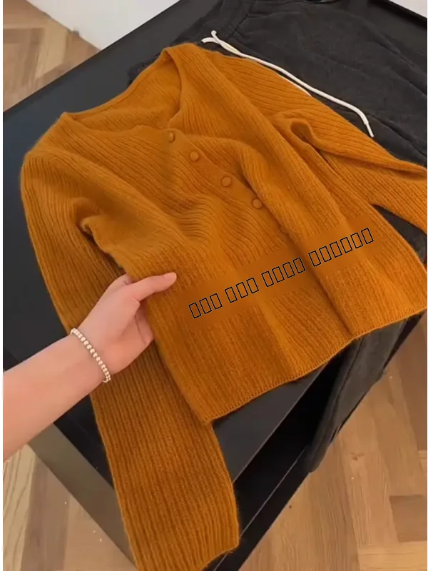 

Ladies Unique Orange Long Sve Knitted Open Cardigan Sweater Soft Loose Fit Autumn Top Slimming Sli Comfortable Breathable