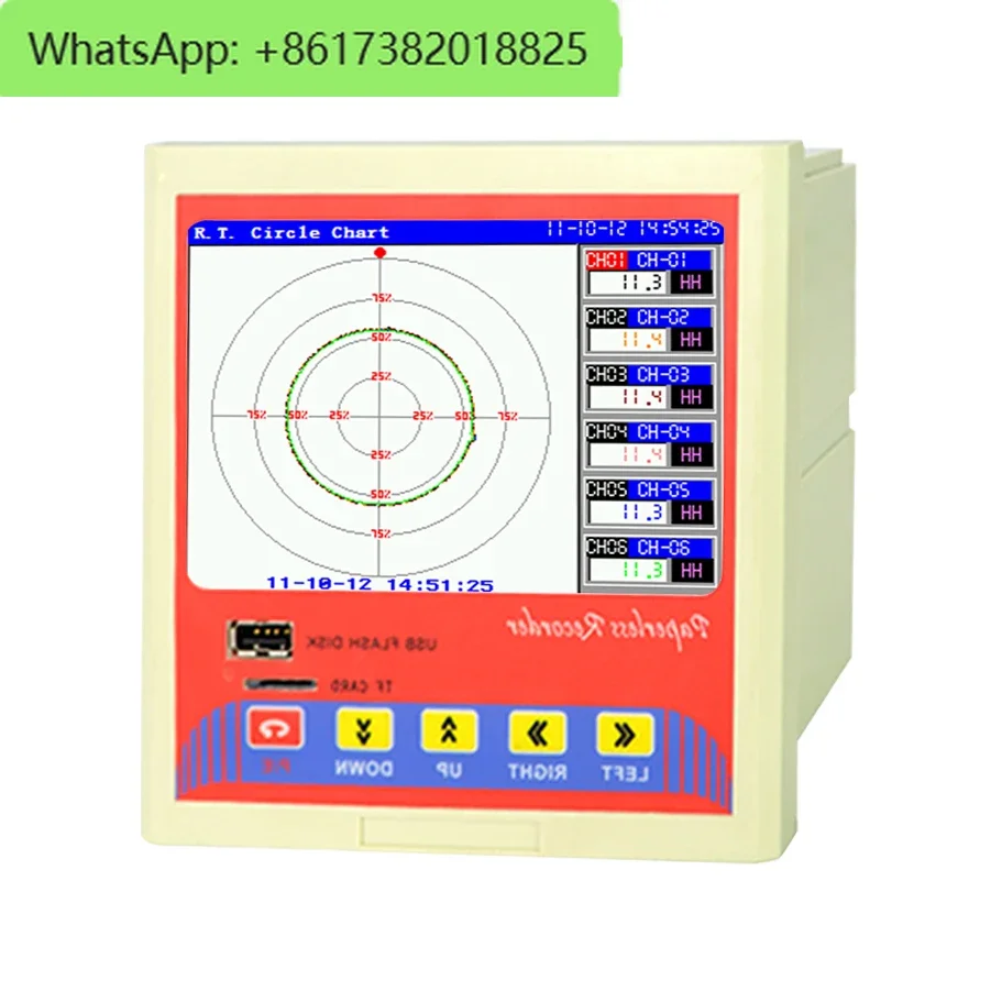 Multi Channel Color Chart Paperless Recorder no paper Temperature Recorder Industrial rs485 data acquisition logger recorder