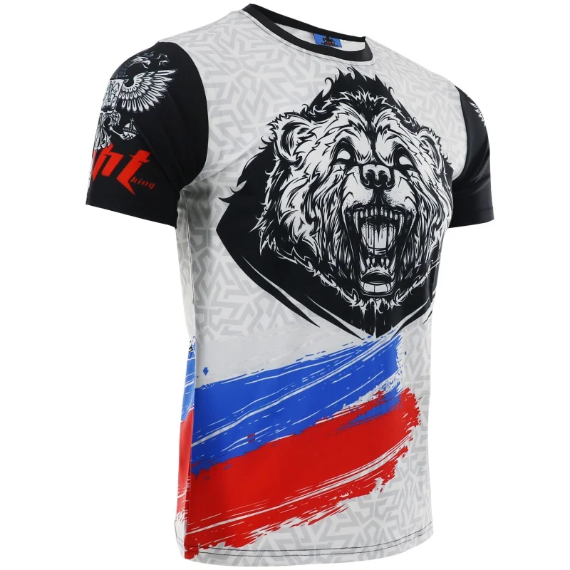 MMA Quick-Drying Outfit T-shirt Fight Sports Muscle Exercise Short Sleeve Running Comprehensive Fighting Training Muay Thai Powd