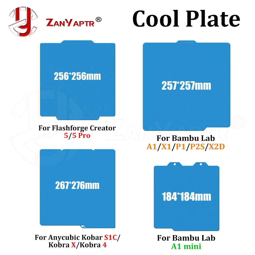 Kaltplatte Doppelseitige PEI-Bauplatte für Anycubic Kobra 4 X S1 für Bambu Lab X2 X1 P2 P1 A1 Serie 3D-Drucker Niedrige Temperatur
