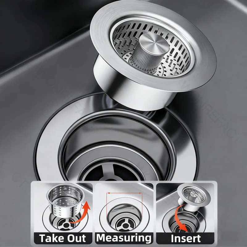 주방 싱크 배수 플러그 싱크 액세서리 싱크 필터 악취 방지 팝업 코어 푸시 버튼 배수관 액세서리