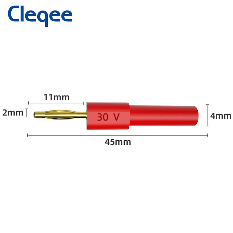 Conectores de cobre chapeados a ouro da tomada da banana de cleqee p720 2mm com soquete 30v/10a de 4mm para o conversor das sondas do teste do orador