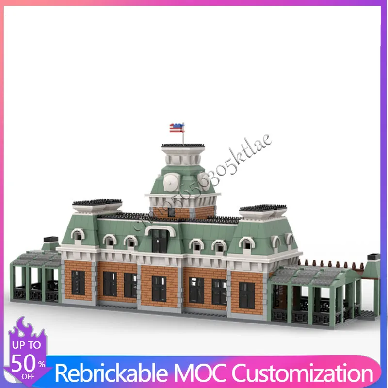 

3918 PCS Medieval Magic Train Station MOC Customize Modular Building Block Kids Design Brick Technology DIY Toy Christmas Gift
