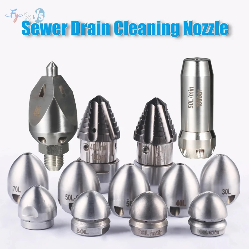 

Форсунка для очистки трубопроводов высокого давления, 1/4" 3/8" 1/2" с вращающейся головкой для прочистки канализации и распыления грязи, для водоотведения и дренажа в шахтах