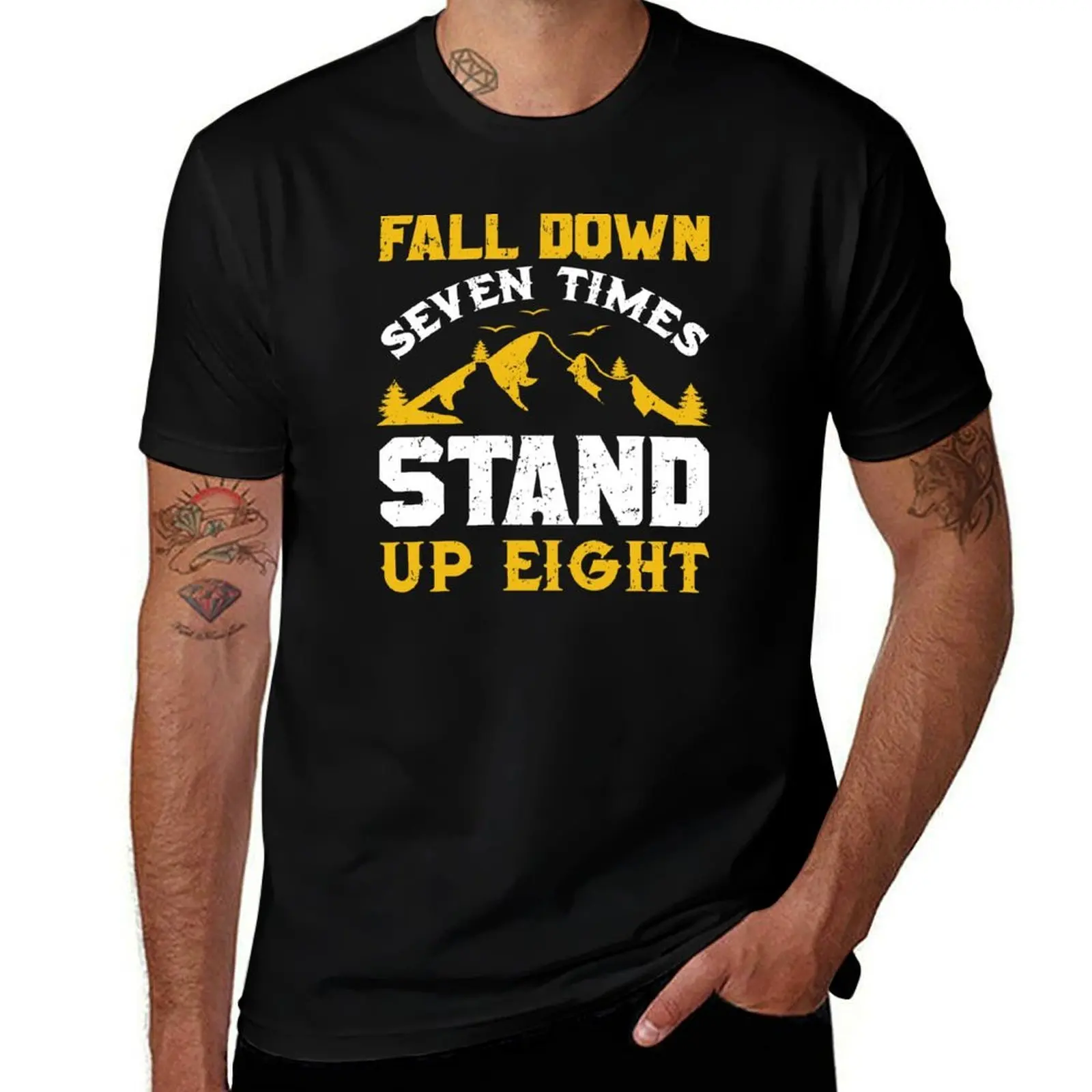 Fall Down Seven Times Stand Up Eight Hiking T-Shirt man t shirt graphic T-Shirt