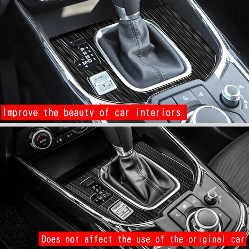 Car Stainless Steel Central Gear Shift Panel Control Panel Decal Interior Modification for Mazda CX9 CX-9 2022+ LHD