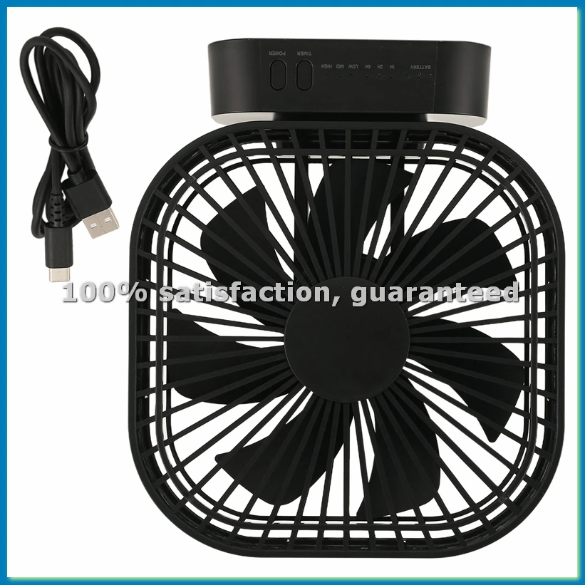 

Desktop Mini Rechargeable USB Fan with Timer Foldable 3 Speed 7 Leaf Portable Quiet Fan for Office Outdoor Camping-ABRM