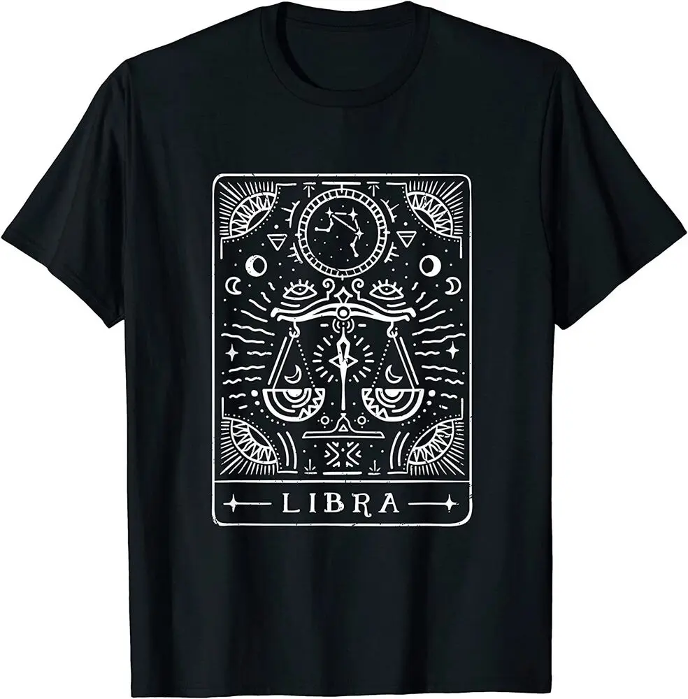 Libra Tarot Art - Libra Zodiac Sign - Libra Birthday Month T-Shirt  Tees Cotton Luxury brand vintage oversized