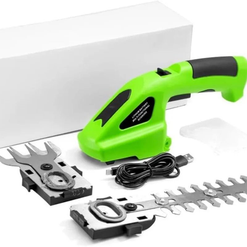 HILDA 21V 2 In 1 Electric Hedge Trimmer Handheld Cordless Rechargeable Weed and Brush Trimmer  Replaceable Cutting Mode