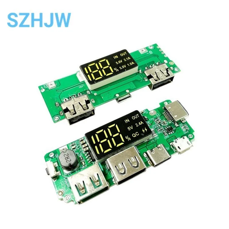 Lithium Battery Charger Board LED Dual USB 5V 2.4A Micro Or Type-C USB Mobile Power Bank 18650 Charging Module