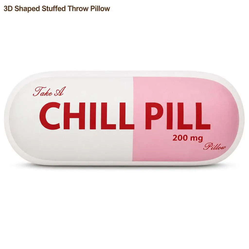 Chill Pill Pillow Plush Pillow Cushion Irregular Stuffed Throw Pillow Home Decor Gift Sofa Bed