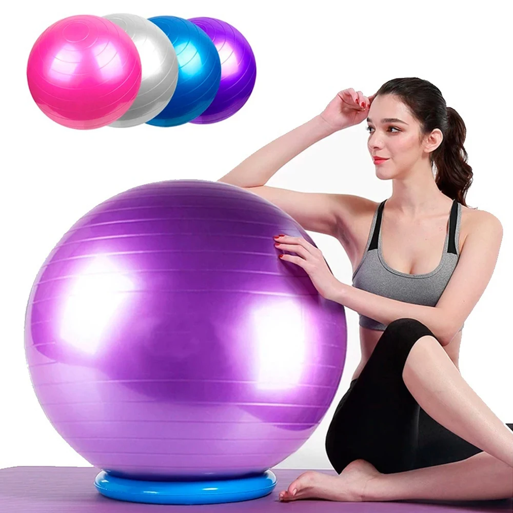 Bola de Pilates Fitness 55/65cm para Yoga, Exercícios, Equilíbrio e Fortalecimento do Core, Profissional