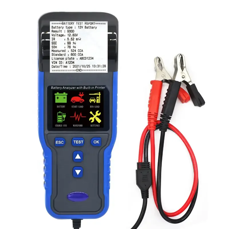 

TM990A Lead Acid Vehicle Automotive Battery Tester with Bulit-In Thermal Printer 12V 24V