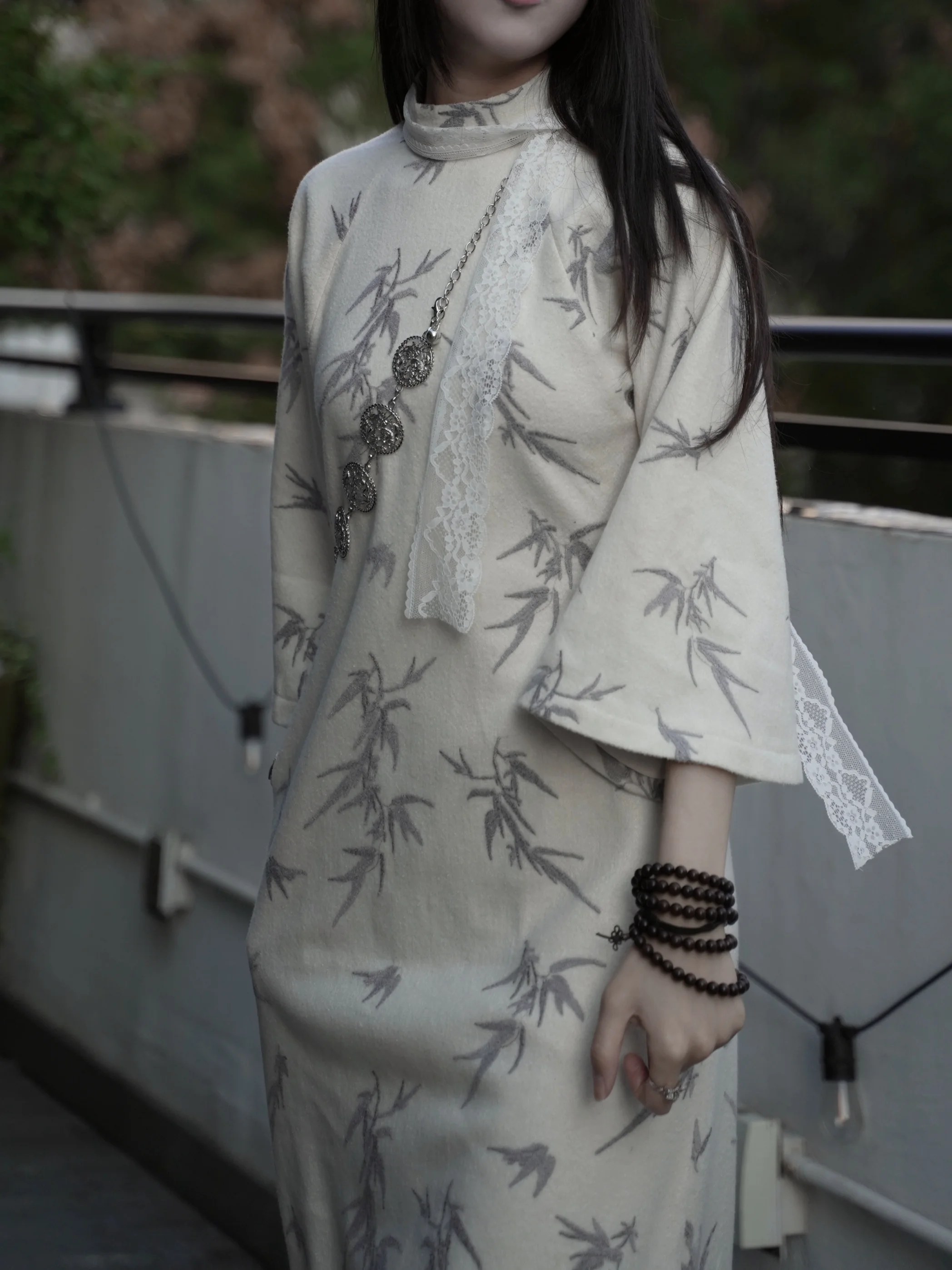 

Новая зимняя теплая китайская юбка-миди из бамбукового волокна Xiaobai, А-силуэт, с длинными рукавами, из полиэстера, в стиле флагоносец