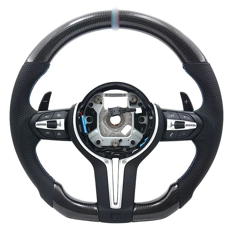 Real Carbon Fiber Leather Car Steering Wheel For BMW F01 F10 F30 F11 F20 F21 F31 F34 F32 F33 F36 F22 F23 F46 1 2 3 5 7 Series