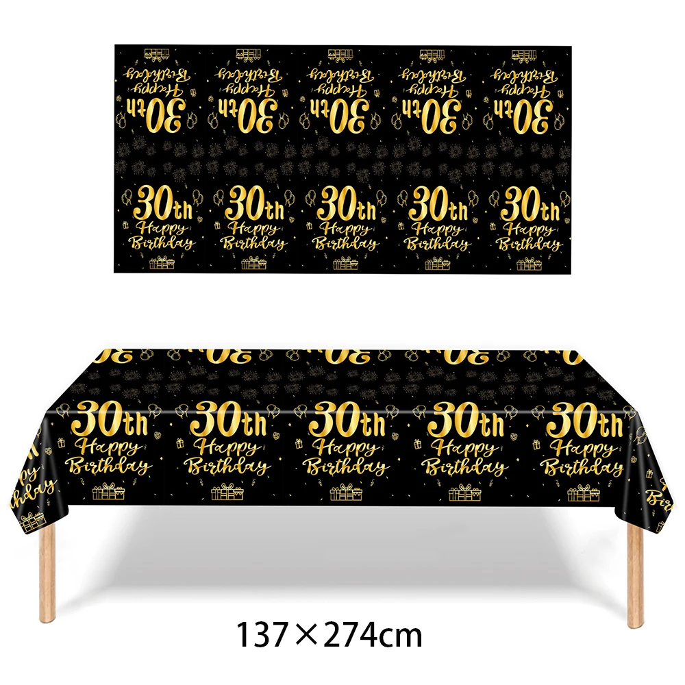 Männer Frauen Geburtstag Einweggeschirr Party Dekor 30 40 50 60 Jahre Jubiläumsfeier Erwachsene Alles Gute zum Geburtstag Partyzubehör – Detail 5