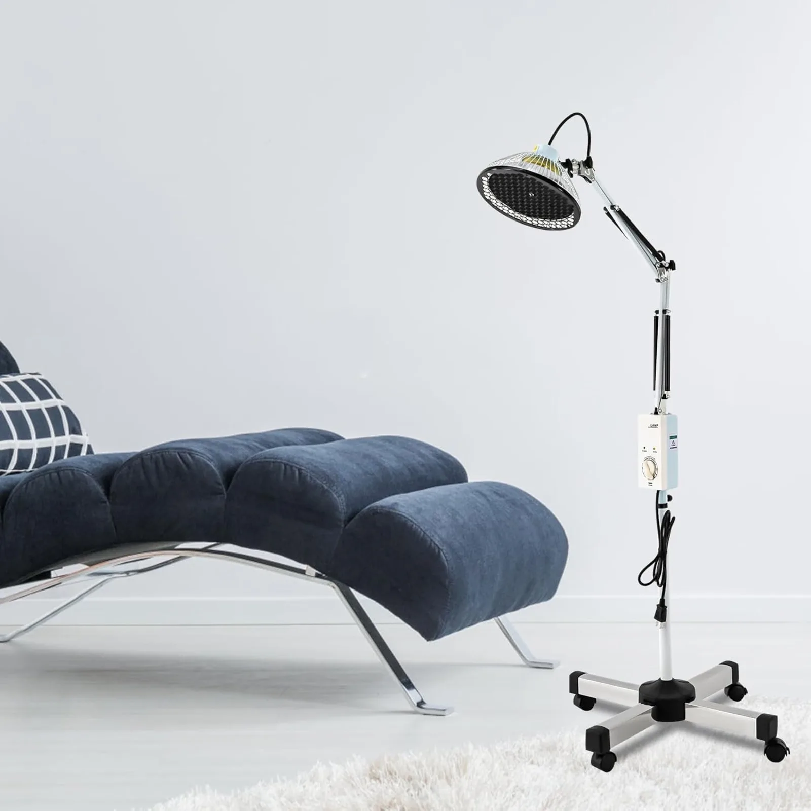 

250W 110V Far Infrared Heat Lamp, 360° Rotating Single Head Infrared Light, Adjustable Circulation Pain Relief Heating Device