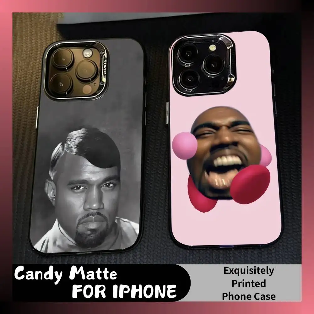 

Funny Meme Of YE K-Kanye Phone Case For iPhone 16 17 15 14 12 13 Pro Max Black Candy Matte Shockproof Cover