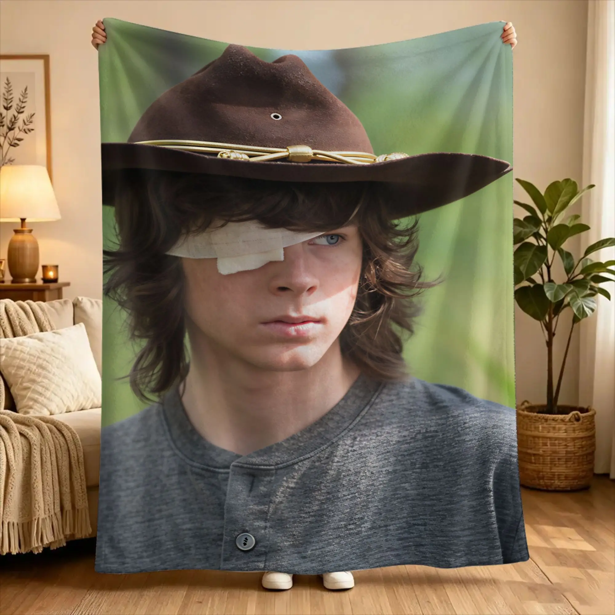 Soft Blanket Camping The Walking Dead Carl Grimes Throw Blanket  Flannel Bedspread For Home Decor Graphic Sofa Bed Cover