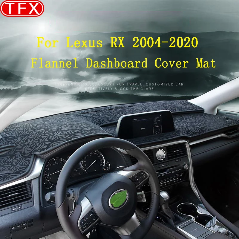 Flannel Car Dashboard Cover Pad For Lexus Rx 2004~2020 Rx300 Rx330 Rx350 Rx270 Rx200t Rx450h 350 Anti-Slip Mat Sunshade Dashmat