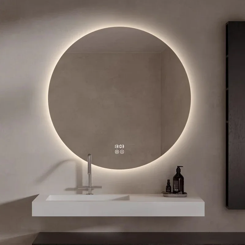 น่ารักกระจกเครื่องสําอางแบบพกพาที่กําหนดเองวงกลมความงาม Nordic หรูหรากระจกแขวนห้องน้ําโมเดิร์น Espelhos ตกแต่งบ้าน