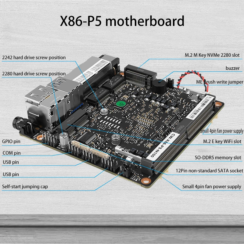 Imagem -03 - Mini Fanless pc Firewall Router Servidor Proxmox X86 p5 12th Gen Intel N305 Ddr5 4800mhz 2x I226-v 2.5g Lan Hdmi2.1 Servidor Proxmox