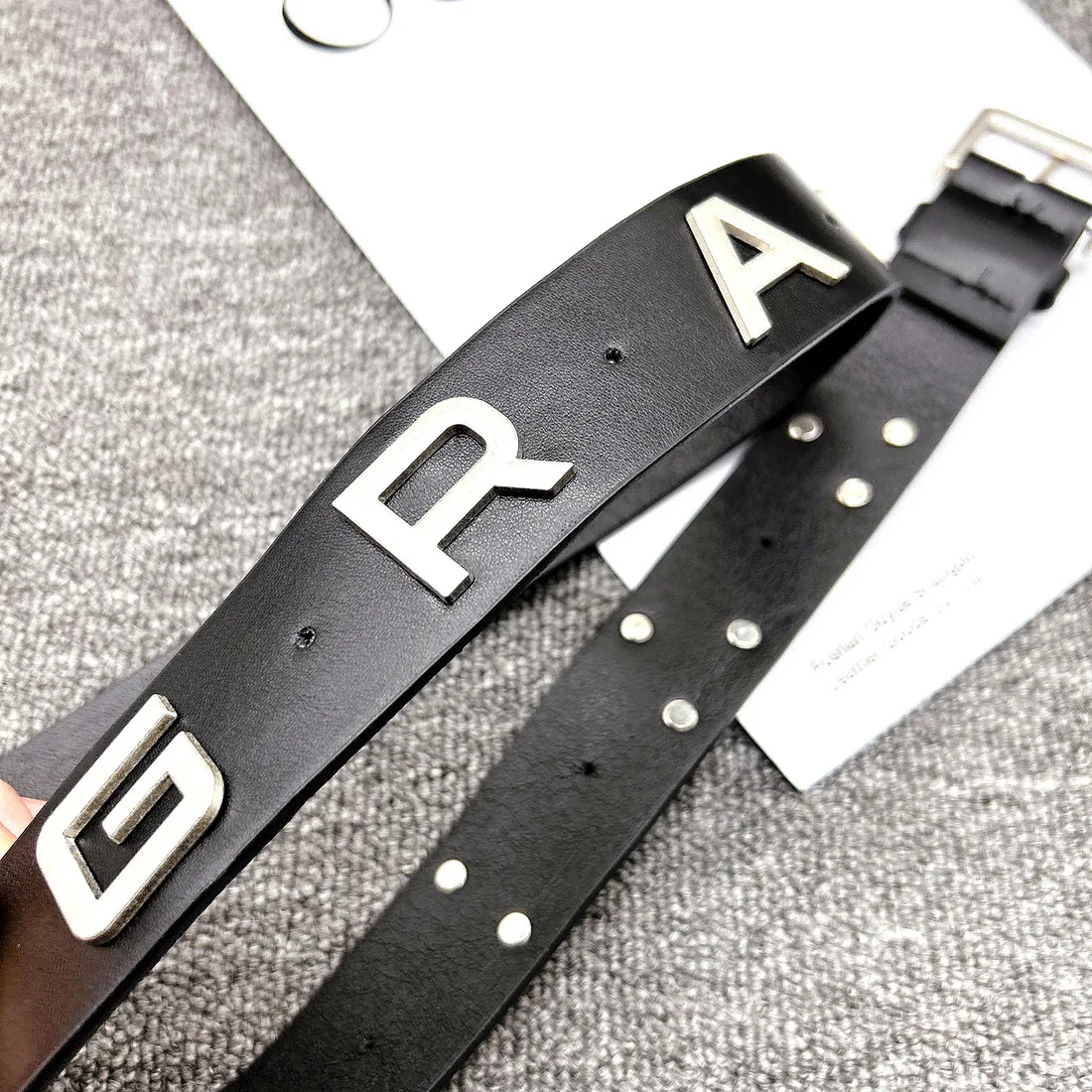 Black Cross Star Letter Leather Belt Luxury Designer Belts Y2K Jeans Simple Waist Strap Casual  Pu Leather Belt Men and Women