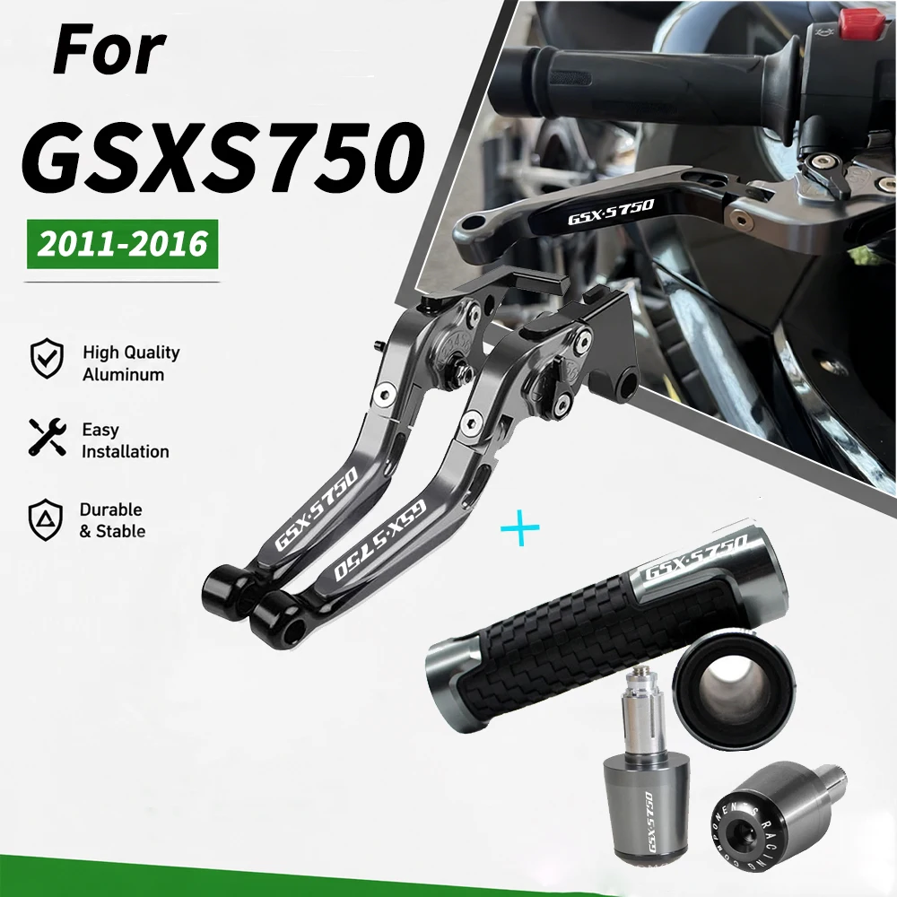 For GSX-S750 2011 2012 2013 2014 2015 2016 Motorcycles Accessories Brake Clutch Levers Handlebars Handle Grips Bar Ends