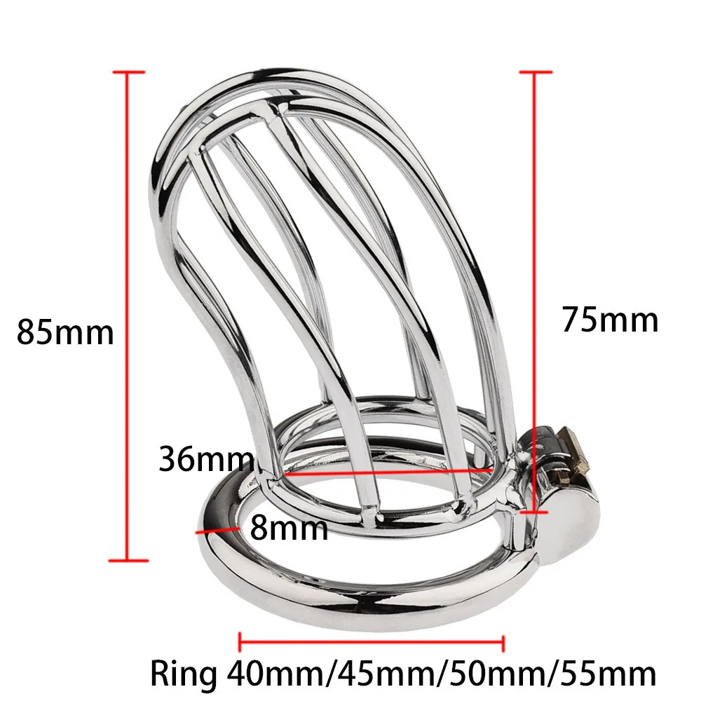 Metal Cock Cage Male Chastity Device Erotic Urethral Lock Sex Toys For Men Gay Bondage Belt Penis Ring SM Alternative Adult Toy