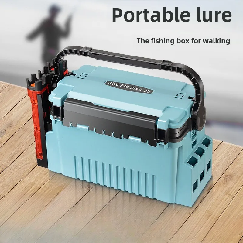 Outdoor Multifunctional PP Fishing Box Rod Inserter Fishing Box Sea Fishing Lure Rod Bait Storage Lure Box