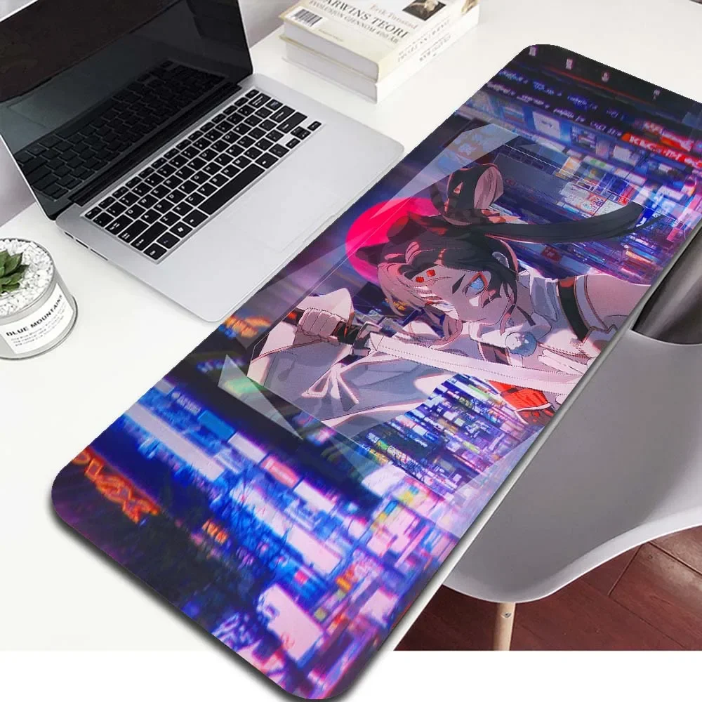 Anime Mouse Pad Sword Maiden RGB Girl Anime Gamer Laptop PC Mouse Mat Gaming Accessories Backlit LED Desk Non-slip Desk Mat