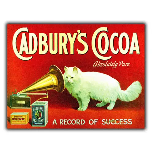 CADBURYS CHOCOLATE Cocoa Vintage Advert SIGN METAL WALL PLAQUE póster con impresión artística - Aluminio