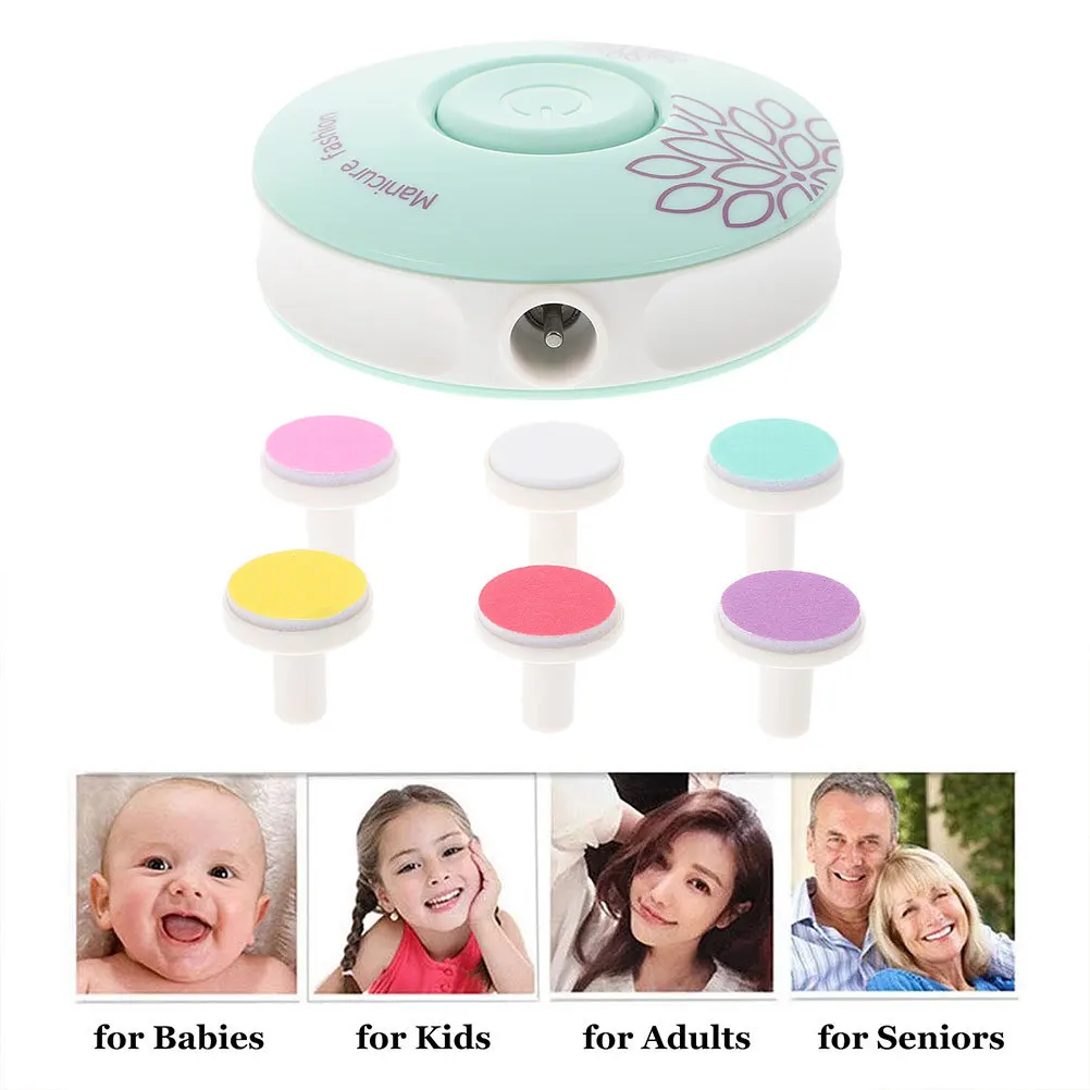 

1 set 1 Set Electric Baby Trimmer Grinding Heads Smooth Safe For Infants Kids Portable Nail Care Tool Baby Nail File Home
