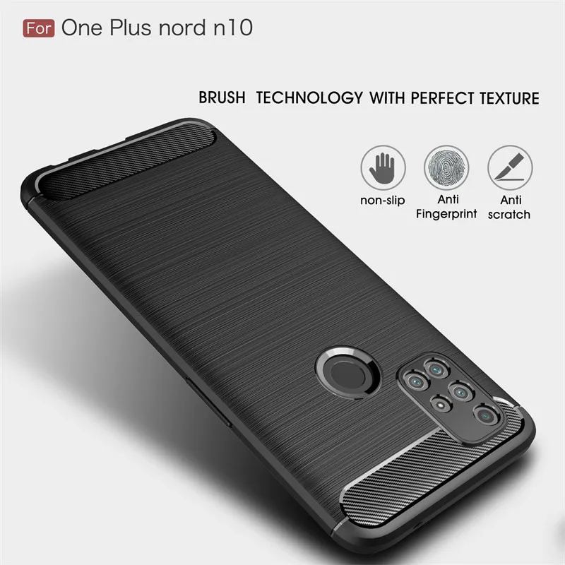 Oneplus Nord N10 5G BE2029 BE2025 Case Carbon Fiber Skin Soft Silicone TPU Cover Case For Oneplus Nord N10 NordN10 BE2026 BE2028