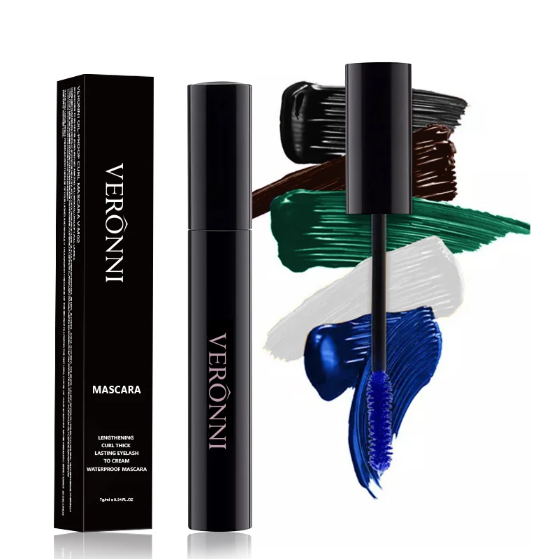 Occhio arcobaleno nero 7 colori durevole impermeabile anti sbavature affascinante ombretto spesso trucco naturale impeccabile per occhi femminili