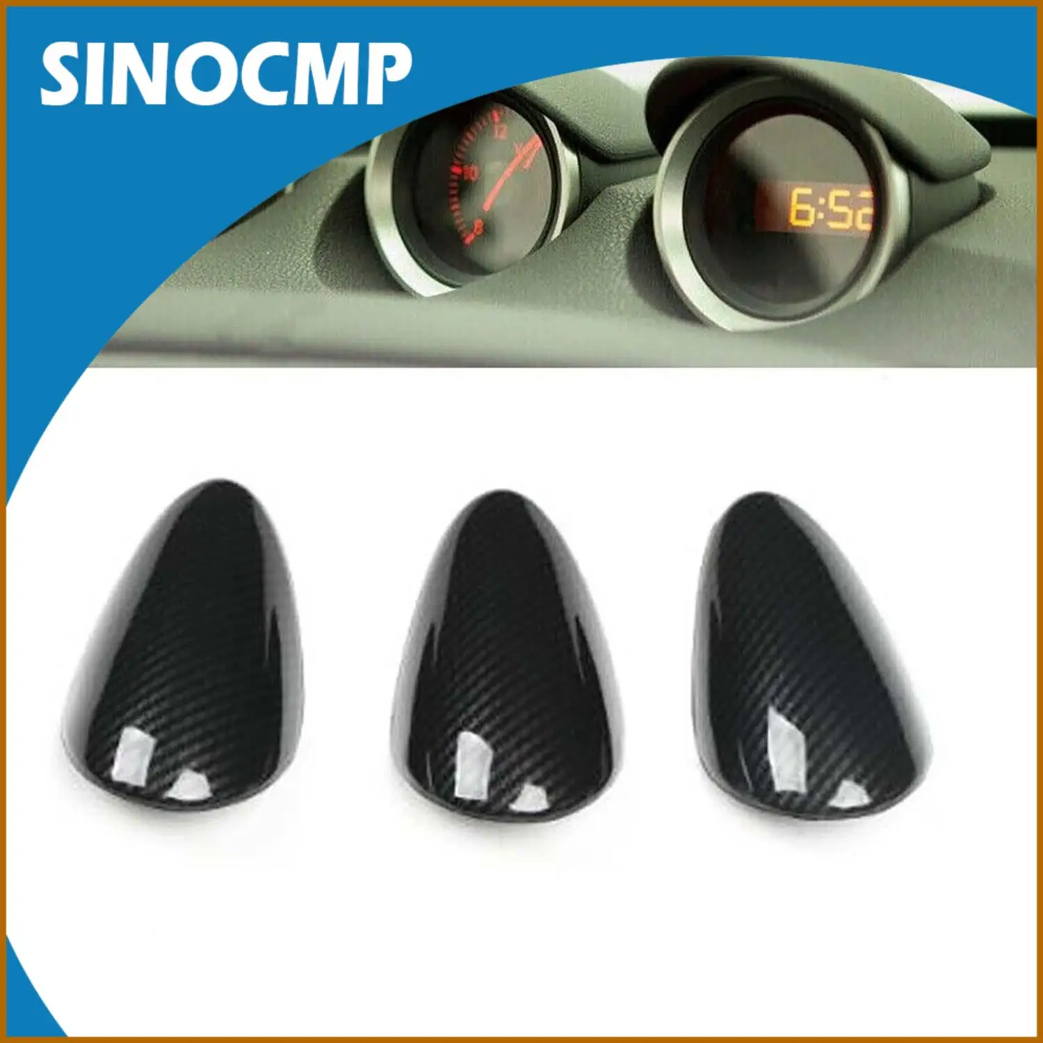 

3 шт., ABS, углеродное волокно, 3D манометр, накладка для Nissan 370Z 2008-2019, обновленное внутреннее украшение против царапин