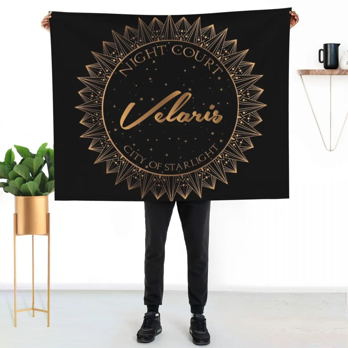 

Night Court, Velaris, City of Starlight - ACOTAR Throw Blanket Warm Plush Fuzzy Blanket for Living Room