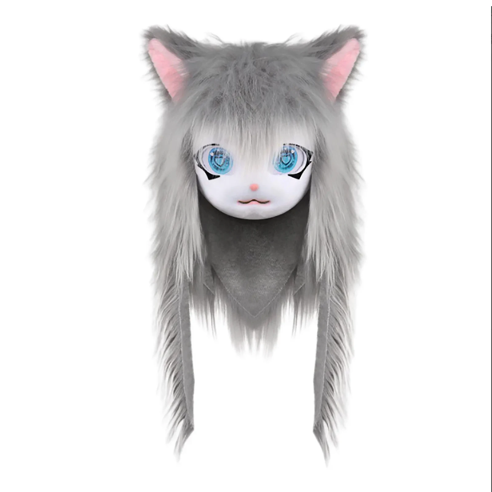 Tierkopf Katze Fursuit Cut Maske Halloween Maskerade Cosplay Kostüm Requisiten – Detail 4