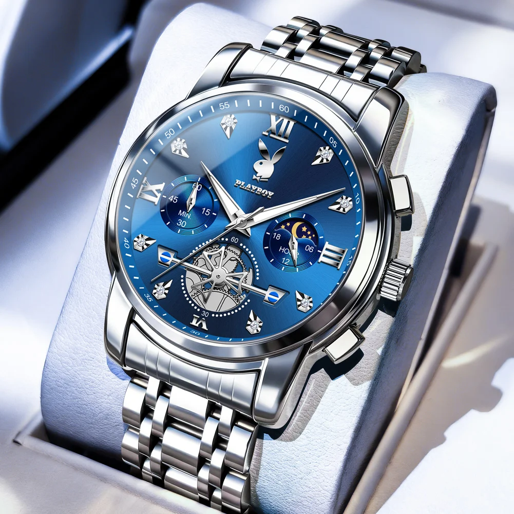 Men's Authentic Multifunctional Quartz Watch by Playboy