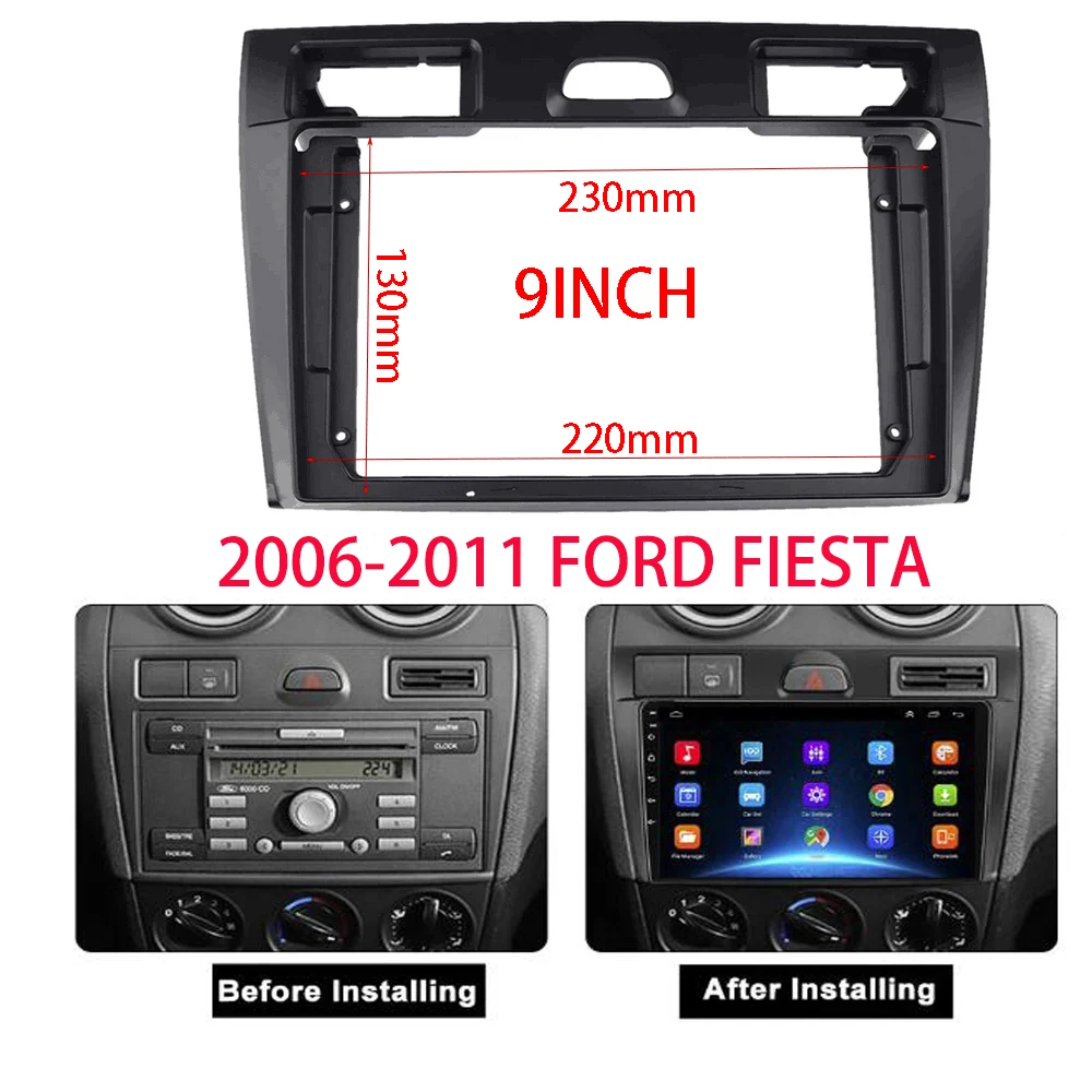For Ford Fiesta Mk VI 5 Mk5 2006-2011 7/9INCH Car Radio Android Stereo Audio Screen Multimedia Video Player Cables Harness Frame