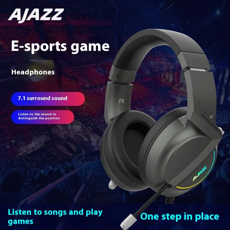 

AJAZZ AX365 Pink Black Wired Headphone Over-ear Noise Reduction Ergonomic USB/3.5mm 7.1 Surround Sound Gaming Headset Desktop