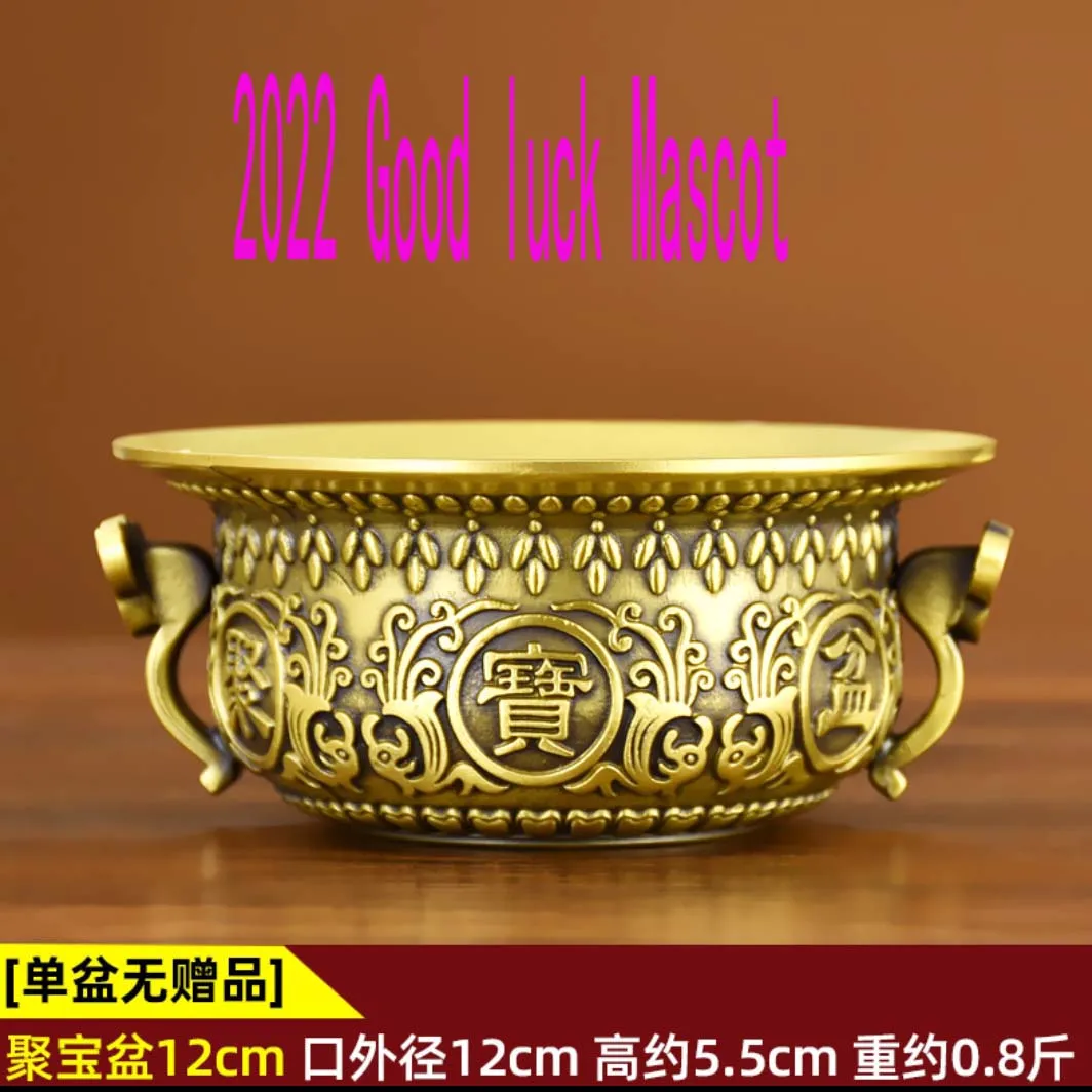 

TOP COOL GOOD 2023 HOME SHOP BAR CLUB thriving LUCK Wealth RU YI golden Copper Ashtray JU BAO PEN mascot statue