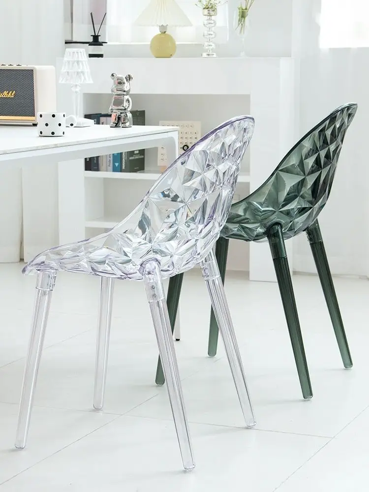 Nordic Dining Chairs Home Furniture Chairs Backchair Diamond Chair Luxury Backrest Chairs Designers Crystal Transparent Acrylic