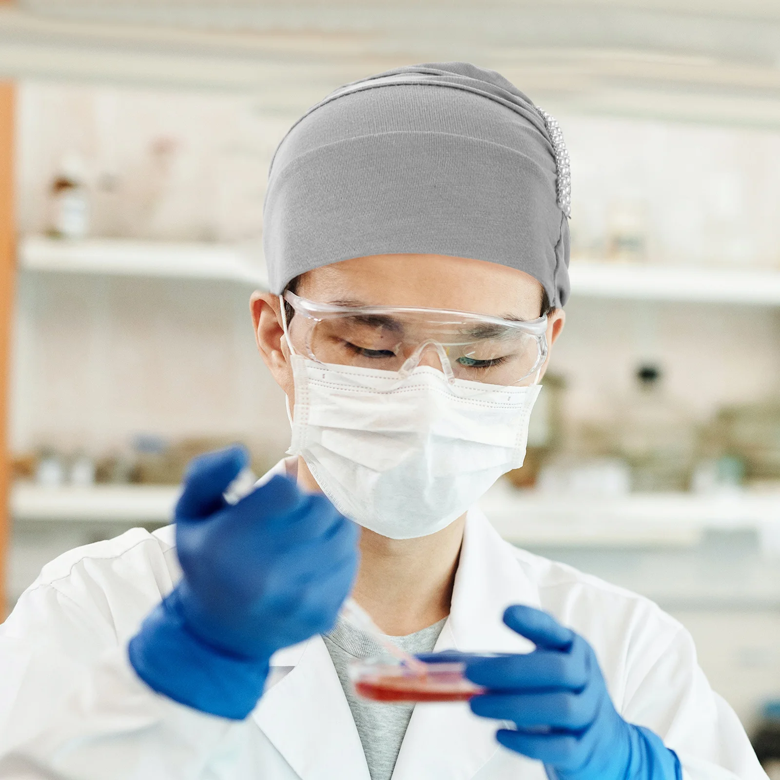 

1 шт., химиотерапевтическая шляпа, головные уборы для женщин, эластичная шляпа для сна с широкими полями, ночной капот, защита для волос, длинный тюрбан для ухода за волосами, мягкий нескользящий