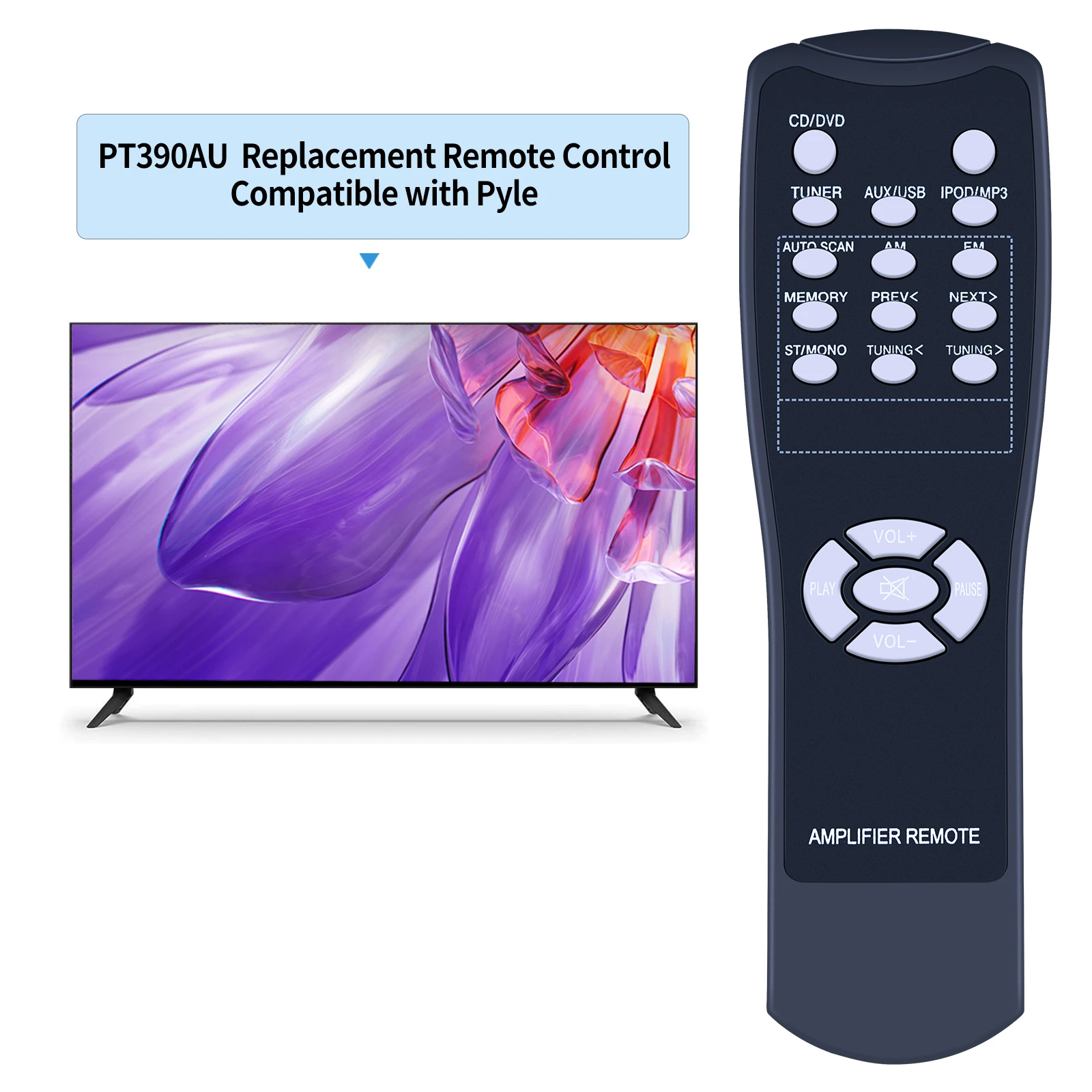 Nieuwe afstandsbediening voor Pyle PT390BTU PT390AU Bluetooth eindversterkersysteem