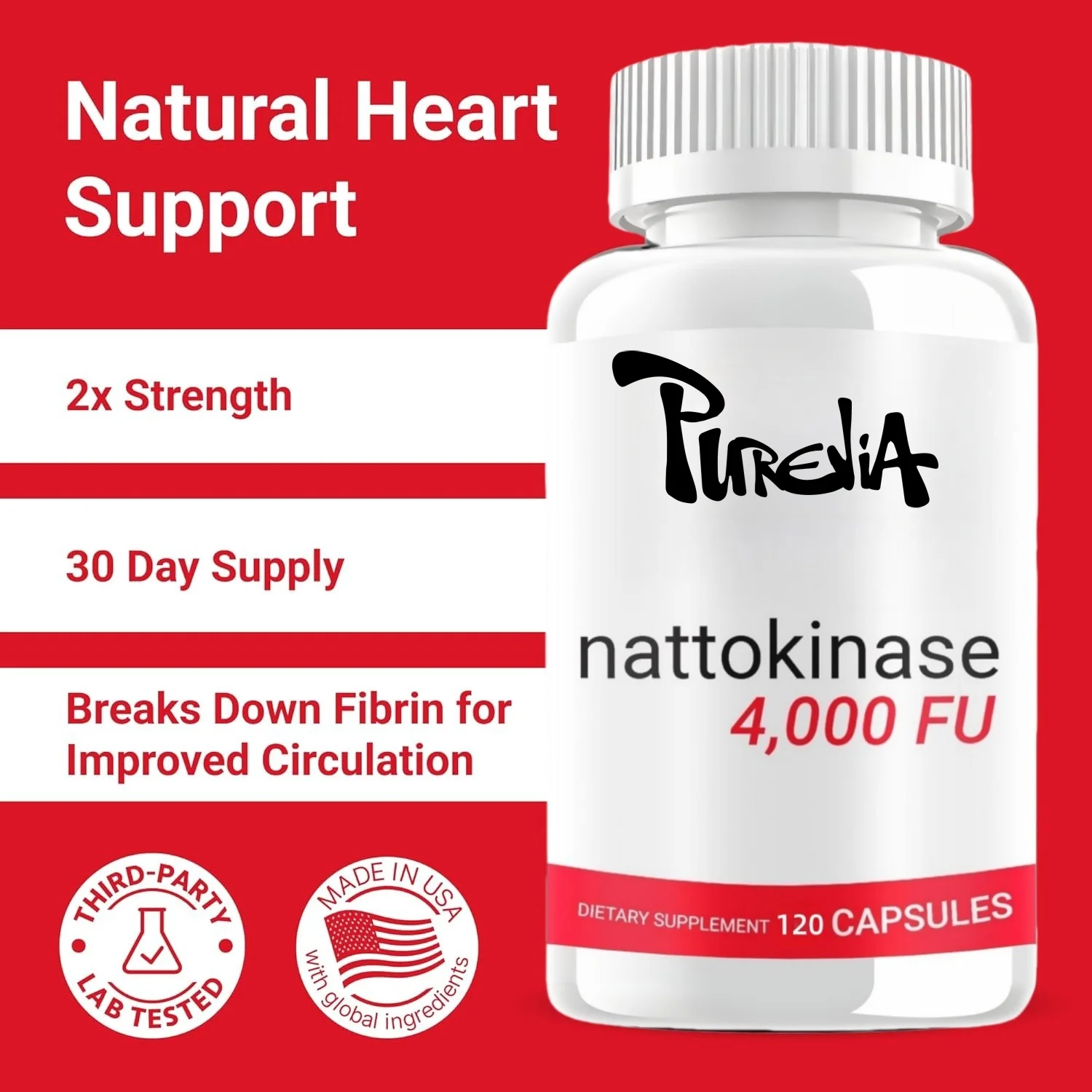 مكمل Nattokinase 4000 FU Serrapeptase 240000 SPU Lumbrokinase 2000 FU - كبسولات البروتين Hydrolase